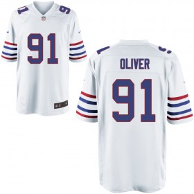 Mens Buffalo Bills Nike White Alternate Game Jersey OLIVER#91