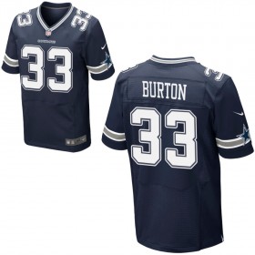 Mens Dallas Cowboys Nike Navy Blue Elite Jersey BURTON#33