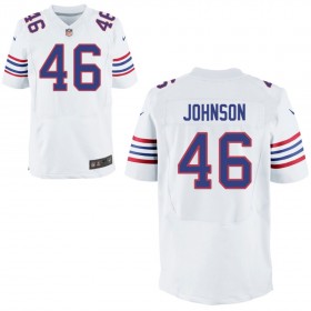 Mens Buffalo Bills Nike White Alternate Elite Jersey JOHNSON#46