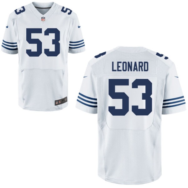 Mens Indianapolis Colts Nike White Alternate Elite Jersey LEONARD#53