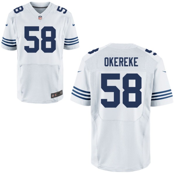 Mens Indianapolis Colts Nike White Alternate Elite Jersey OKEREKE#58