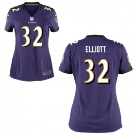 Women's Baltimore Ravens Nike Purple Game Jersey ELLIOTT#32