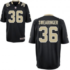Youth New Orleans Saints Nike Black Game Jersey SWEARINGER#36