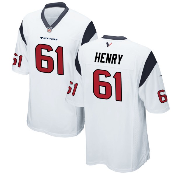 Nike Men's Houston Texans Game White Jersey HENRY#61