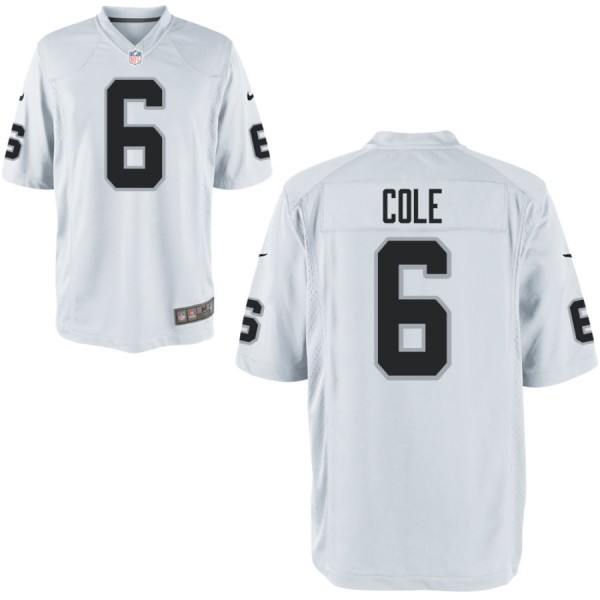 Nike Men's Las Vegas Raiders Game White Jersey COLE#6