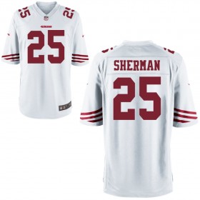 Nike Men's San Francisco 49ers Game White Jersey SHERMAN#25