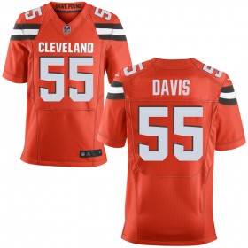 Men's Cleveland Browns Nike Orange Alternate Elite Jersey DAVIS#55