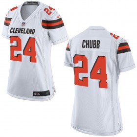 Nike Cleveland Browns Womens White Game Jersey CHUBB#24