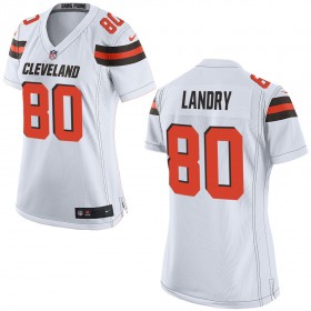 Nike Cleveland Browns Womens White Game Jersey LANDRY#80