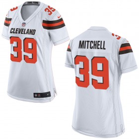 Nike Cleveland Browns Womens White Game Jersey MITCHELL#39