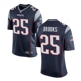 Men's New England Patriots Nike Navy Game Jersey BROOKS#25