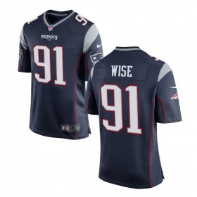 Men's New England Patriots Nike Navy Game Jersey WISE#91