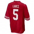 Nike Men's San Francisco 49ers Trey Lance#5 Scarlet Game Player Jersey